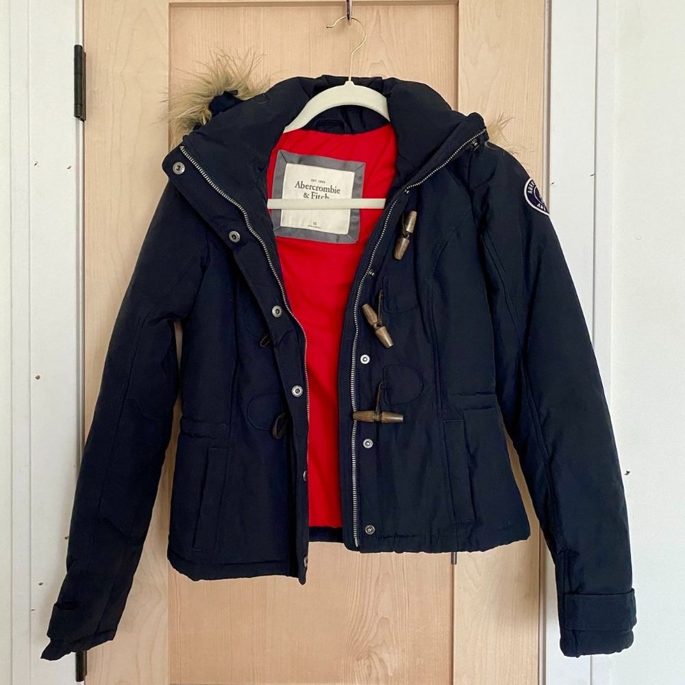Abercrombie & Fitch Faux Fur Hooded Puffer Jacket Coat - XS